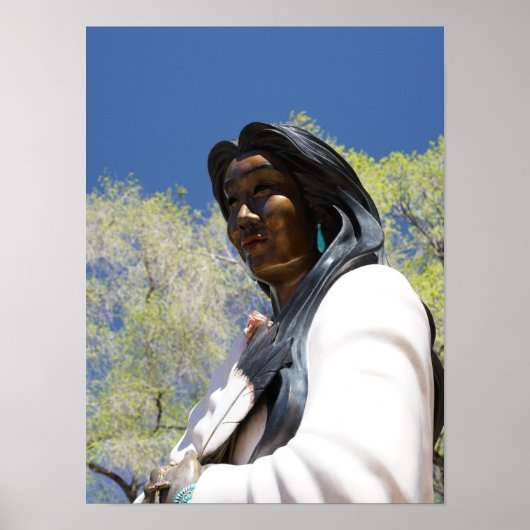 サンタフェニューメキシコ先住民アメリカン像 ポスター (正面)