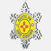 サンタフェニューメキシコ スノーフレークピューターオーナメント (右)