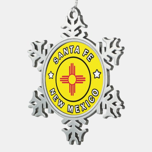 サンタフェニューメキシコ スノーフレークピューターオーナメント (右)