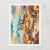 サンタフェニューメキシコUSA有名なプレイスウォーターカラー ポストカード (正面)