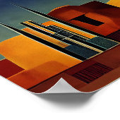 サンタフェミニマル抽象芸術アート ポスター (角)