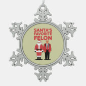 サンタフェロンお気に入りのトランプ共和党員 スノーフレークピューターオーナメント (正面)