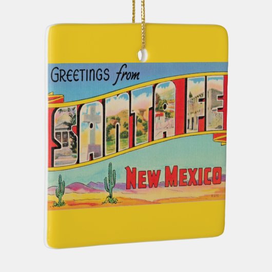 サンタフェヴィンテージ挨拶 セラミックオーナメント (右)