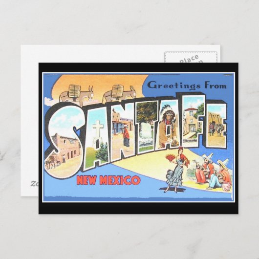 サンタフェヴィンテージ旅行カード ポストカード (正面/裏面)