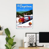 サンタフェ鉄道 EL CAPITAN機関車 新品 ポスター (ホームオフィス)