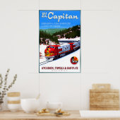 サンタフェ鉄道 EL CAPITAN機関車 新品 ポスター (キッチン)