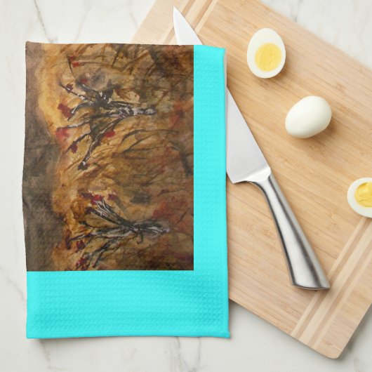 サンタフェ・スノーアート キッチンタオル (四つ折り)