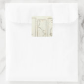 サンタフェ・ニューメキシコへのメキシコシティの地図 スクエアシール (バッグ)