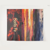 サンタフェ ニューメキシコ州の夕日 タペストリー (正面(横))