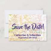 サンタフェ、ニューメキシコ州 ヴィンテージ地図 セーブザデート (正面)