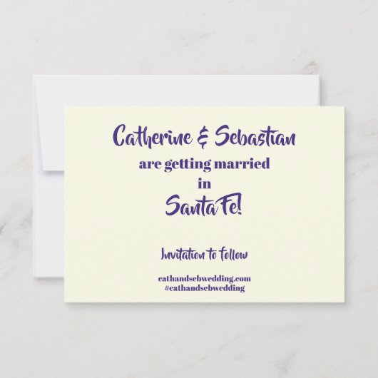 サンタフェ、ニューメキシコ州 ヴィンテージ地図 セーブザデート (裏面)