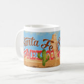 サンタフェ・ニューメキシコ漫画の砂漠ヴィンテージ旅行 コーヒーマグカップ (正面左)