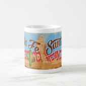 サンタフェ・ニューメキシコ漫画の砂漠ヴィンテージ旅行 コーヒーマグカップ (中央)