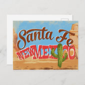 サンタフェ・ニューメキシコ漫画の砂漠ヴィンテージ旅行 ポストカード (正面/裏面)