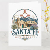 サンタフェ ニューメキシコ 土壁建築 サウスウェスト カード (黄色い花)