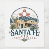 サンタフェ ニューメキシコ 土壁建築 サウスウェスト ワインラベル (シングルラベル)