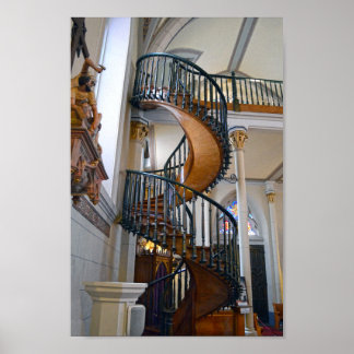 サンタフェLoreto Chapel Miracuous Stairway, N.M. ポスター