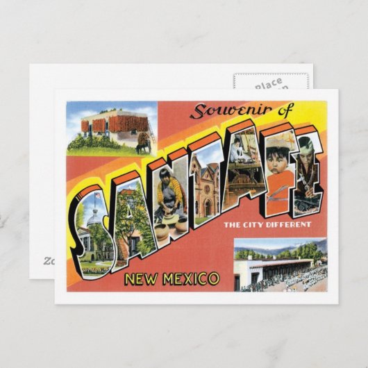 サンタフェNM US Cityからの挨拶 ポストカード (正面/裏面)