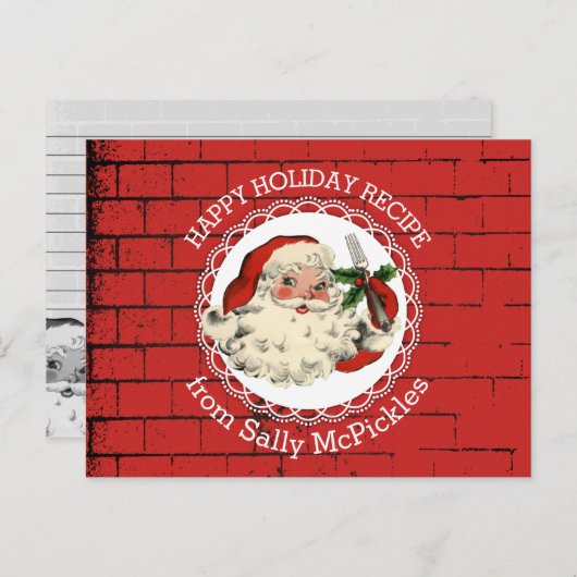 サンタフォーク料理ベーキングレシピカード ポストカード (正面/裏面)