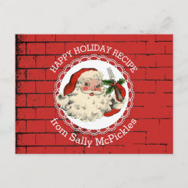 サンタフォーク料理ベーキングレシピカード ポストカード