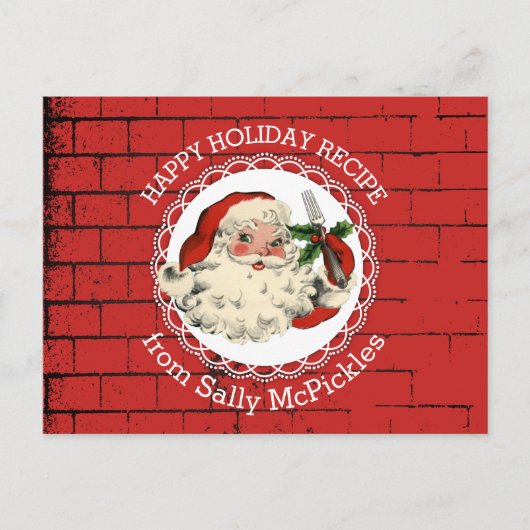 サンタフォーク料理ベーキングレシピカード ポストカード (正面)