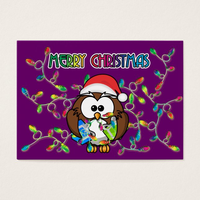 サンタフクロウ&クリスマスライト (正面)