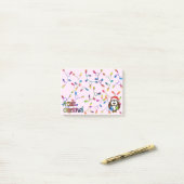 サンタフクロウ&クリスマスライト ポストイット (デスク上)