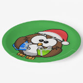 サンタフクロウ ペーパープレート (アングル)