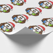 サンタフクロウ ラッピングペーパー (角)