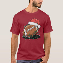 サンタフットボールのユーモアのクリスマスサッカー女性男性 Tシャツ