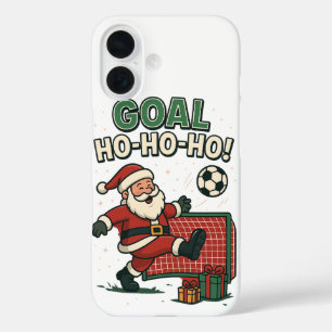 サンタフットボールゴール-おもしろいクリスマスサッカー iPhone 16ケース