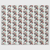 サンタフットボール選手のクリスマス ラッピングペーパー (フラット)