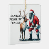 サンタフパーソナライズされたレンサーお気に入りの セラミックオーナメント (右)