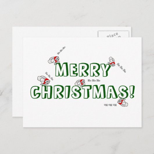 サンタフライクリスマスはがき シーズンポストカード (正面/裏面)