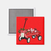 サンタフライヤーワゴンプレゼントクリスマス冷蔵庫 マグネット (正面/裏面)