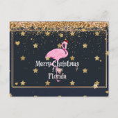 サンタフラミンゴのフロリダからのメリークリスマス ポストカード (正面)