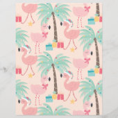サンタフラミンゴの – おもしろいピンク熱帯クリスマス (裏面)