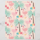 サンタフラミンゴの – おもしろいピンク熱帯クリスマス (正面/裏面)