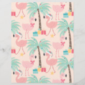 サンタフラミンゴの – おもしろいピンク熱帯クリスマス (正面)