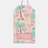 サンタフラミンゴの – おもしろいピンク熱帯クリスマス ギフトタグ (正面)