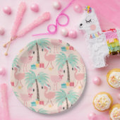 サンタフラミンゴの – おもしろいピンク熱帯クリスマス ペーパープレート (パーティー)