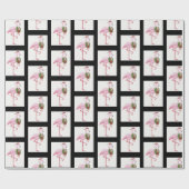 サンタフラミンゴクリスマスラッピング紙 ラッピングペーパー (フラット)