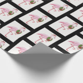 サンタフラミンゴクリスマスラッピング紙 ラッピングペーパー (角)