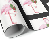 サンタフラミンゴクリスマスラッピング紙 ラッピングペーパー (ロールコーナー)