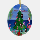 サンタフラミンゴスファミリービーチクリスマスオーナメント セラミックオーナメント (右)