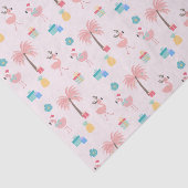サンタフラミンゴパターンおもしろいピンク熱帯クリスマス 薄葉紙 (詳細)