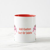 サンタフラミンゴフロアテおもしろいクリスマス7月の夏 マグカップ (中央)