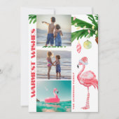 サンタフラミンゴ3 PHOTO熱帯ビーチクリスマス シーズンカード (正面)