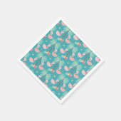 サンタフラミンゴ – Santa Flamingo's -おもしろいアクアトロピカルクリスマス スタンダードカクテルナプキン (角)