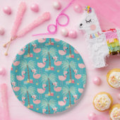 サンタフラミンゴ – Santa Flamingo's -おもしろいアクアトロピカルクリスマス ペーパープレート (パーティー)